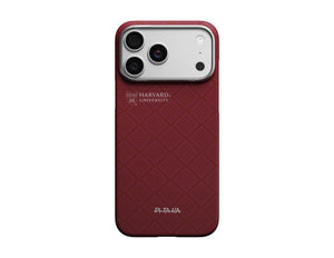 PITAKA Harvard Crimson Edge ultra-slim MagSafe case for iPhone 17 Pro and Pro Max.