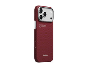 PITAKA Harvard Crimson Edge ultra-slim MagSafe case for iPhone 17 Pro and Pro Max.