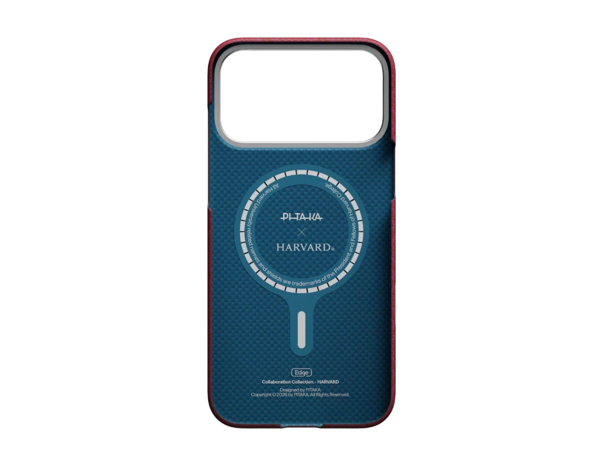 PITAKA Harvard Crimson Edge ultra-slim MagSafe case for iPhone 17 Pro and Pro Max.