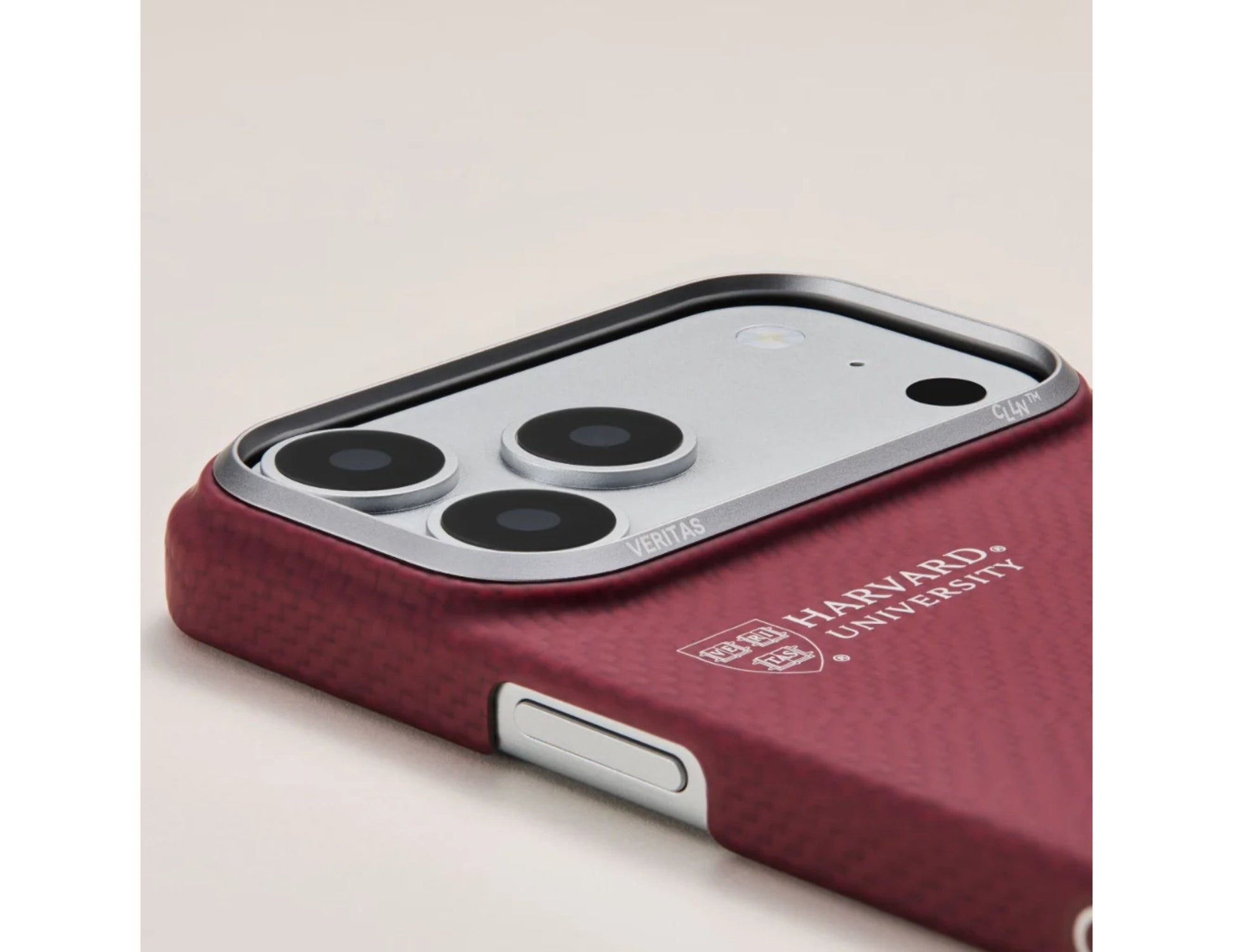 PITAKA Harvard Crimson Edge ultra-slim MagSafe case for iPhone 17 Pro and Pro Max.