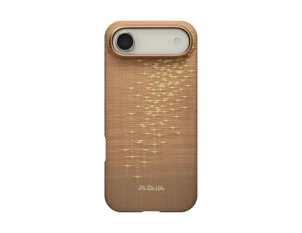 Pitaka Lucid Blue & Golden Glint Ultra-Slim aramid MagSafe case iPhone 17 Pro Pro Max Air Qatar