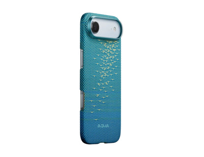 Pitaka Lucid Blue & Golden Glint Ultra-Slim aramid MagSafe case iPhone 17 Pro Pro Max Air Qatar