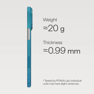 PITAKA Lucid Blue Ultra-Slim MagSafe aramid fiber case for iPhone 17 Pro Max Qatar