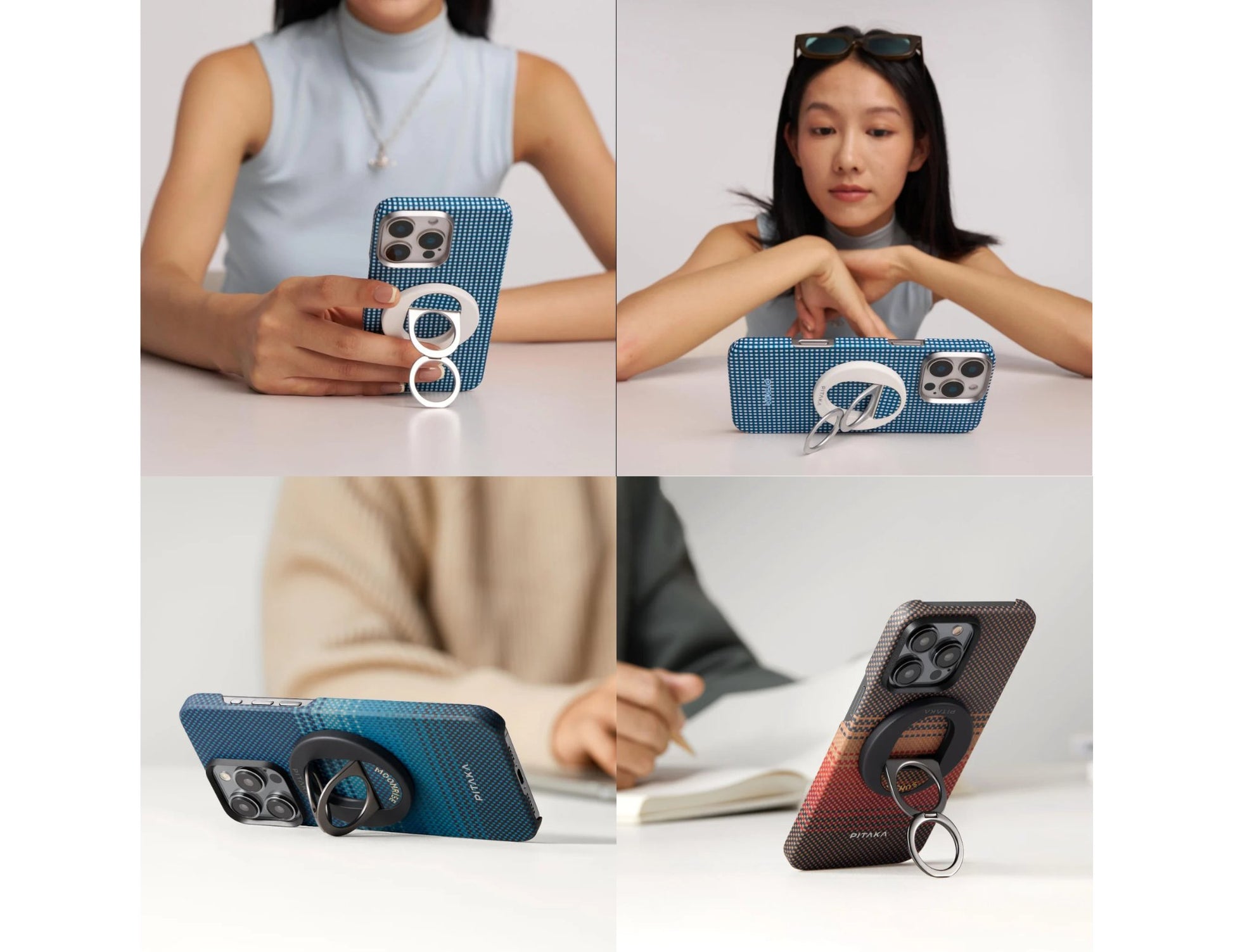 Pitaka MagEZ Grip 3 MagSafe phone ring holder aramid fiber dual-ring stand 5.9mm thin Qatar