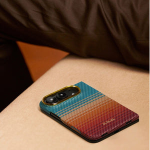 PITAKA Sunset 2.0 California Dream-01 PitaTap ultra-slim aramid fiber back case for iPhone Duo with MagSafe compatibility Qatar