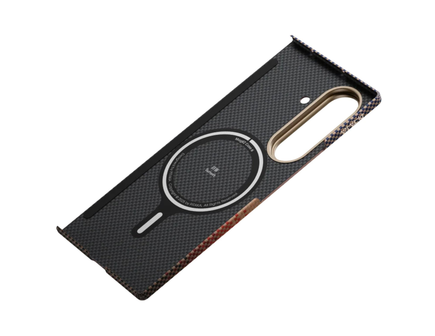 Pitaka Ultra-Slim aramid fiber case for Samsung Galaxy Z Flip 7 with Fusion Weaving, MagSafe compatible, available in Sunset and Moonrise, at Thabthaba Store Qatar