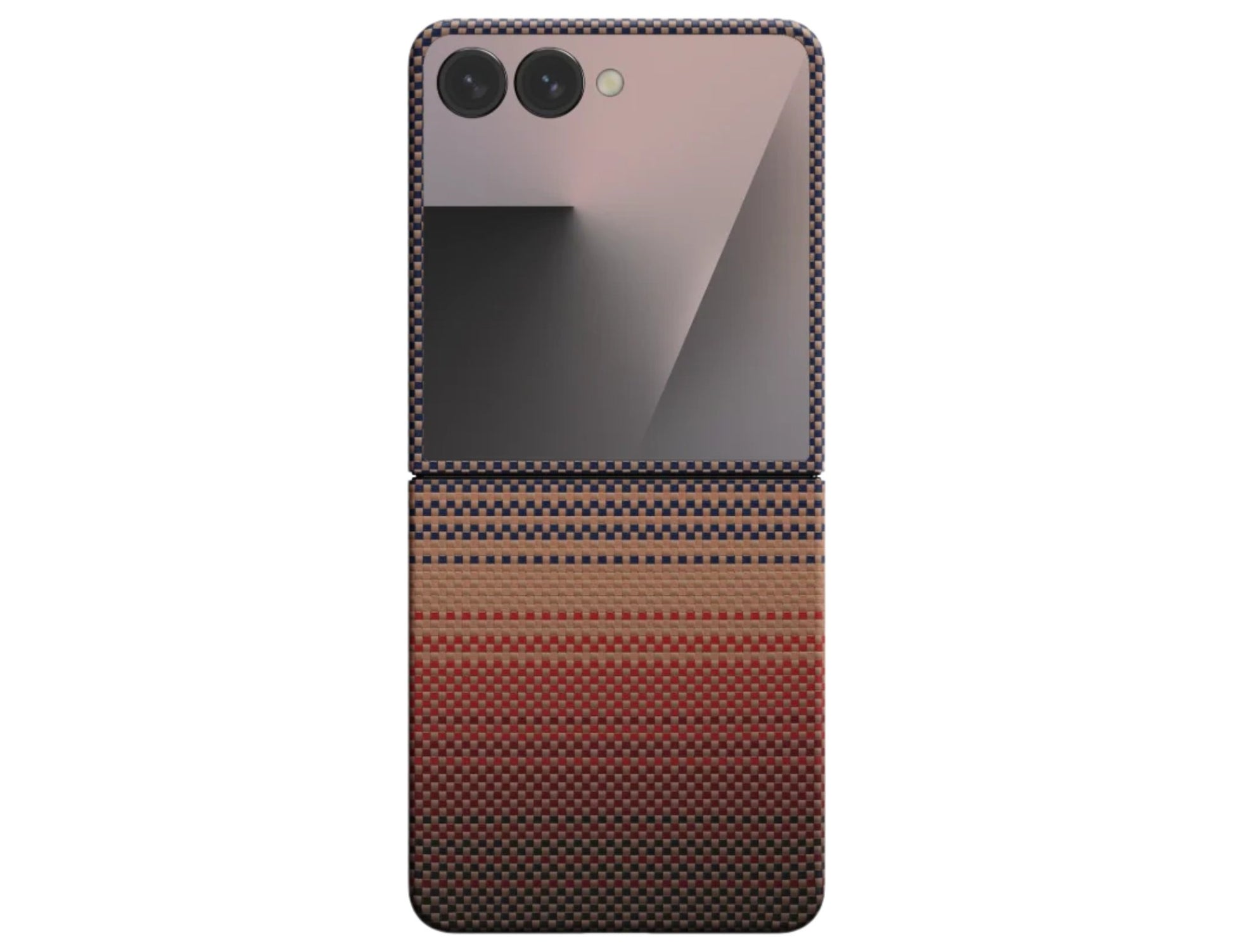 Pitaka Ultra-Slim aramid fiber case for Samsung Galaxy Z Flip 7 with Fusion Weaving, MagSafe compatible, available in Sunset and Moonrise, at Thabthaba Store Qatar