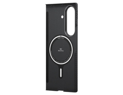Pitaka Ultra-Slim aramid fiber case for Samsung Galaxy Z Fold 7 Black/Grey, MagSafe compatible, featherlight minimalist, at Thabthaba Store Qatar