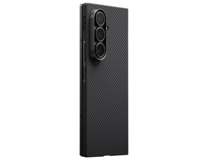 Pitaka Ultra-Slim aramid fiber case for Samsung Galaxy Z Fold 7 Black/Grey, MagSafe compatible, featherlight minimalist, at Thabthaba Store Qatar