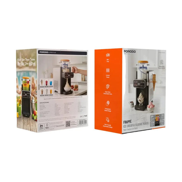 Porodo Lifestyle Frappé ice cream and slushie maker with 7 preset modes Black and Orange Qatar