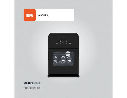 Porodo Lifestyle sphere ice machine black with self-cleaning and 10kg daily ice capacity