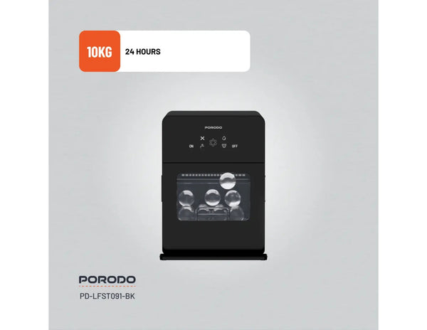Porodo Lifestyle sphere ice machine black with self-cleaning and 10kg daily ice capacity