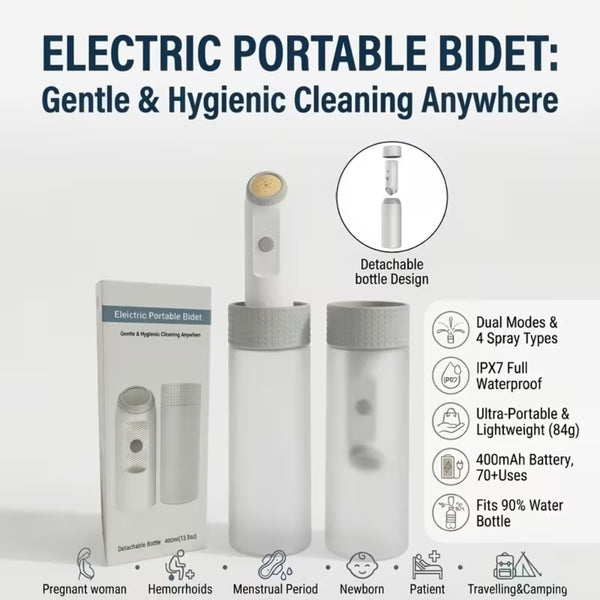 Portable Electric Bidet 400ml USB Rechargeable Personal Hygiene Sprayer IPX7 Waterproof Qatar