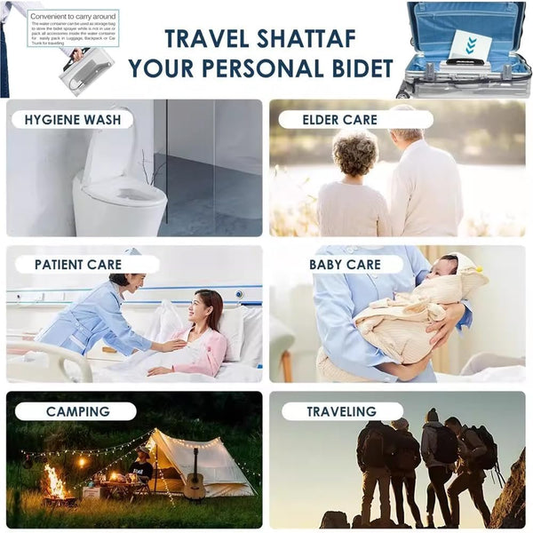 Portable USB Rechargeable Travel Bidet Sprayer 2.3L IPX6 Black Qatar