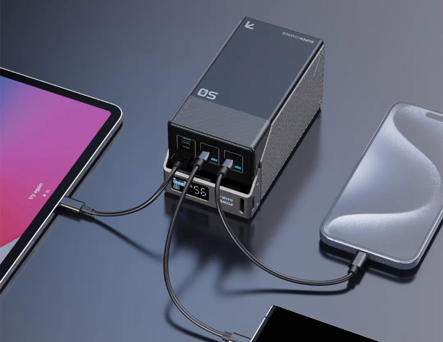 Powerology 50000mAh 65W power bank black Qatar