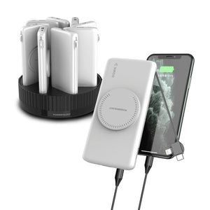 Powerology 8-in-1 10000mAh power bank charging station with wireless charging White Qatar