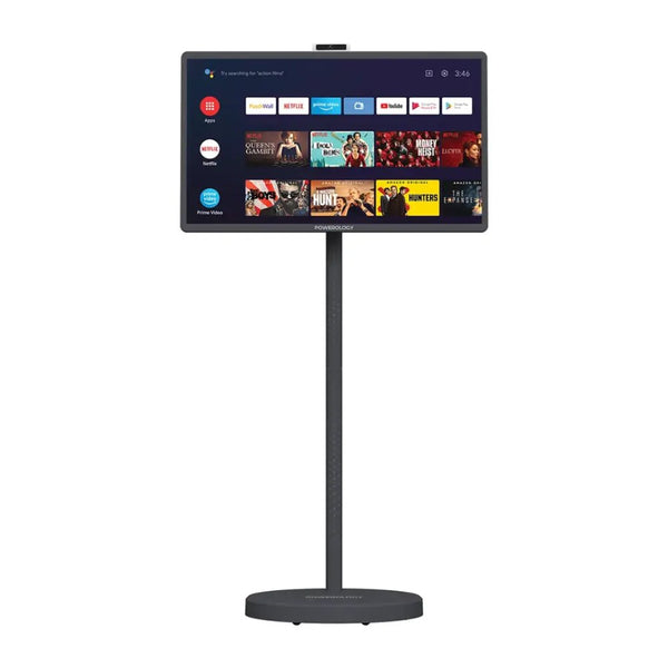 Powerology Banf 32 inch portable smart monitor with touchscreen Android 15 and 38400mAh battery Gray Qatar