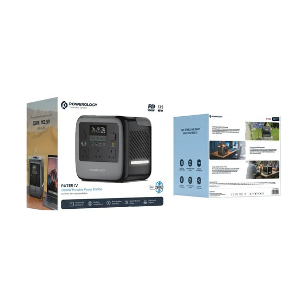 Powerology Pater IV 2000W portable power station 1102.5Wh with solar charging Grey Qatar