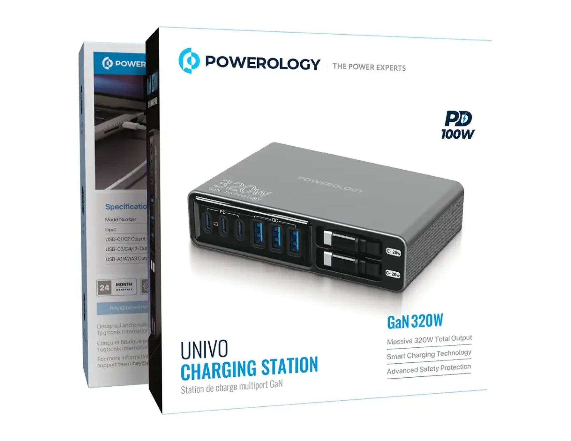 Powerology Univo Charging Station PD 100W black 320W GaN desktop charging station