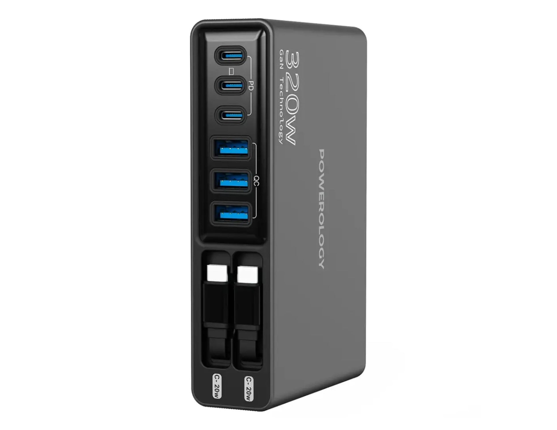 Powerology Univo Charging Station PD 100W black 320W GaN desktop charging station