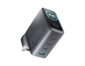 Powerology Voltflow 140W GaN wall charger black UK plug Qatar