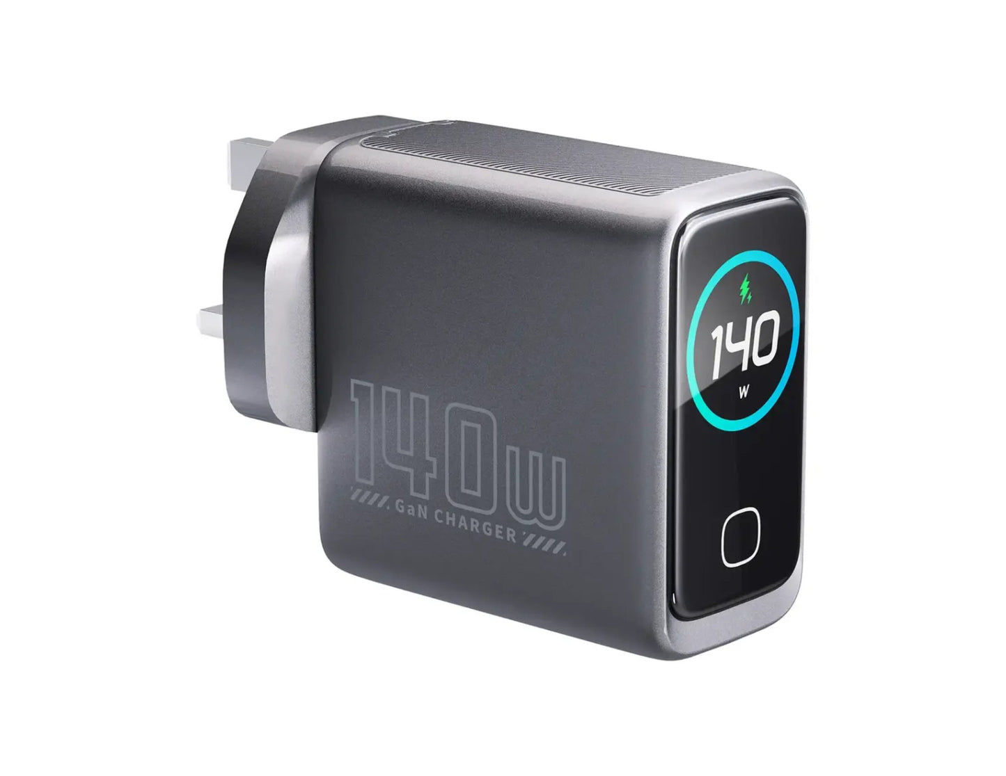 Powerology Voltflow 140W GaN wall charger black UK plug Qatar