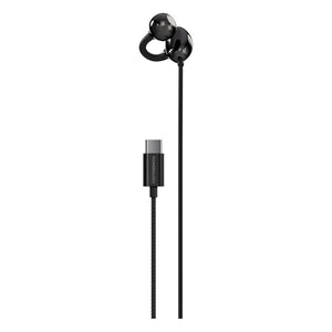 Powerology Voro single-sided USB-C wired clip-on earphone with microphone Black Qatar