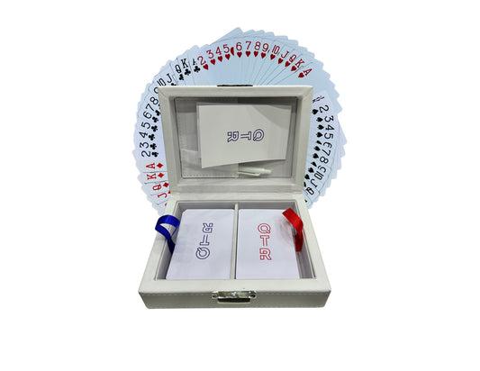 QTR VIP playing cards gift box with storage case, notepad and pen, Thabthaba Store Qatar