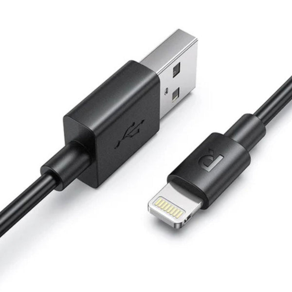 RAVPower RP-CB030 1m USB-A to Lightning cable with fast charging and slim case-friendly connector Black Qatar