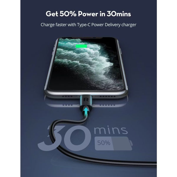 RAVPower RP-CB062 1m USB-C to Lightning cable with PD fast charging and charge sync Black Qatar