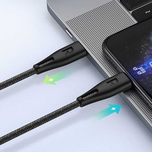 RAVPower RP-CB1003BLK 0.3m USB-C to Lightning cable with PD fast charging and nylon braid Black Qatar