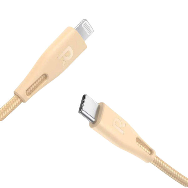 RAVPower RP-CB1003GLD 0.3m USB-C to Lightning cable with PD fast charging and nylon braid Gold Qatar