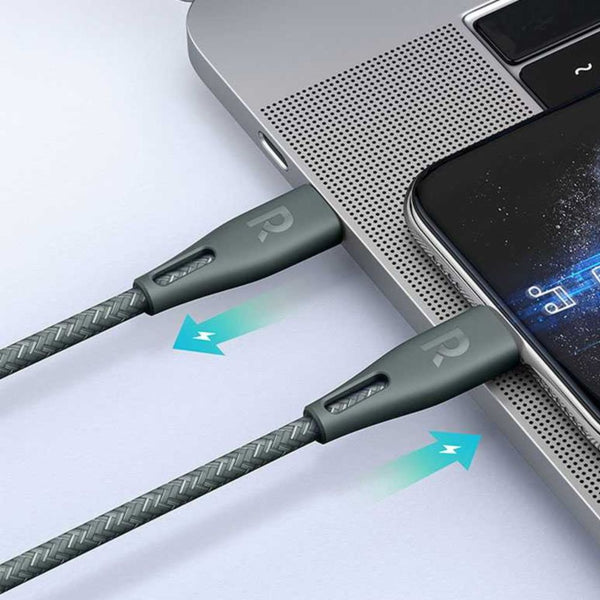 RAVPower RP-CB1003GRN 0.3m USB-C to Lightning cable with PD fast charging and nylon braid Green Qatar