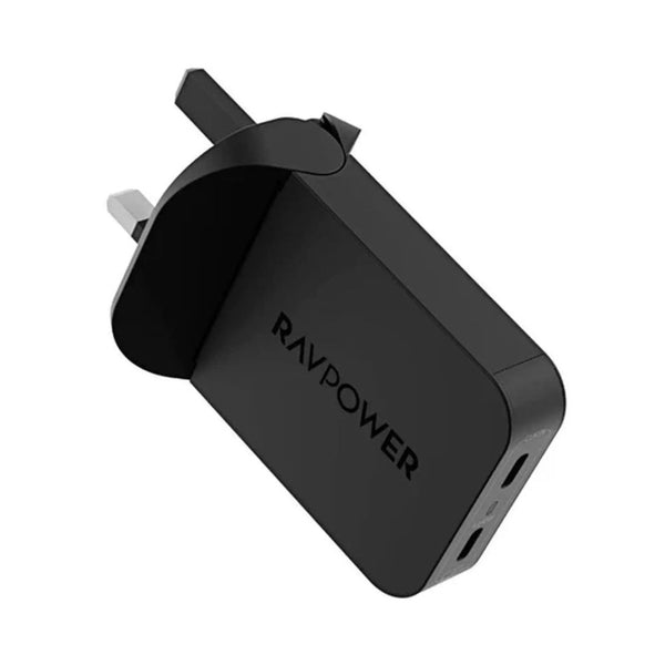 RAVPower PD Pioneer RP-PC1079 65W dual USB-C GaN wall charger with foldable design Black Qatar