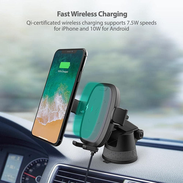 RAVPower RP-SH014 wireless charging car holder with 10W Qi charger and clip mount Qatar