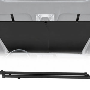 Retractable car windshield sun shade automatic 420D UV heat protection adjustable black Qatar