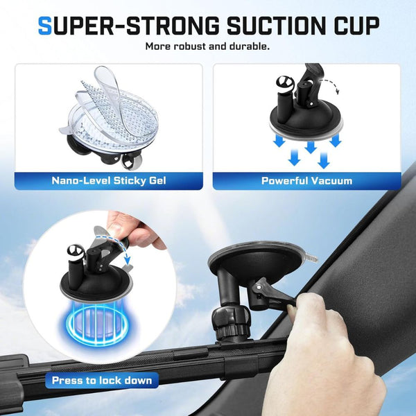 Retractable car windshield sun shade automatic 420D UV heat protection adjustable black Qatar