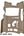 Rubber console storage box cover in beige for Land Cruiser (2016–2021).