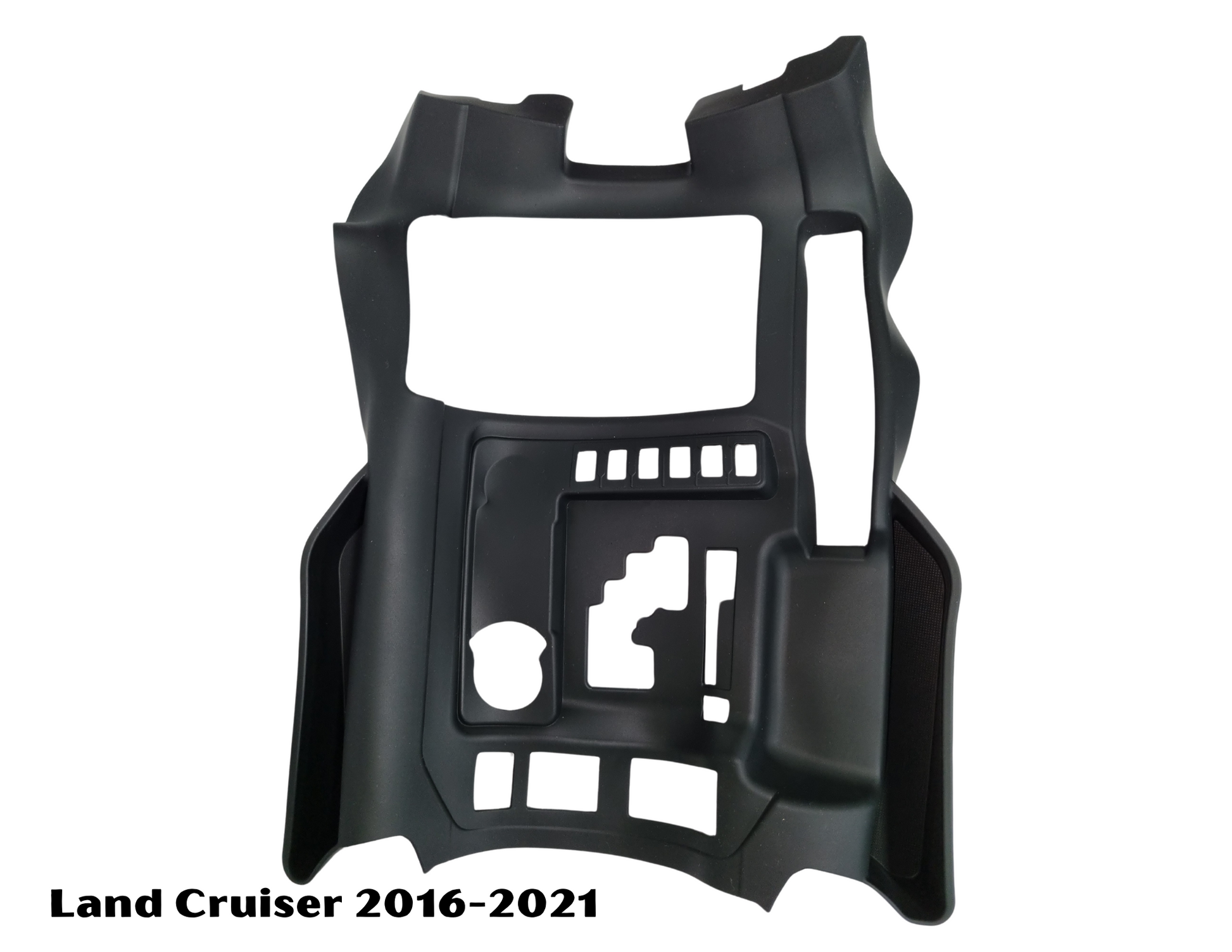  Rubber console storage box cover in black for Land Cruiser (2016–2021).