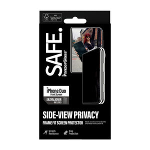 SAFE. by PanzerGlass 2-Way Privacy FRAME FIT front screen protector for iPhone Duo with 60% recycled glass and EasyAligner Qatar