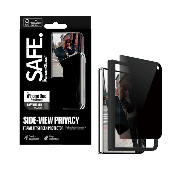 SAFE. by PanzerGlass 2-Way Privacy FRAME FIT front screen protector for iPhone Duo with 60% recycled glass and EasyAligner Qatar