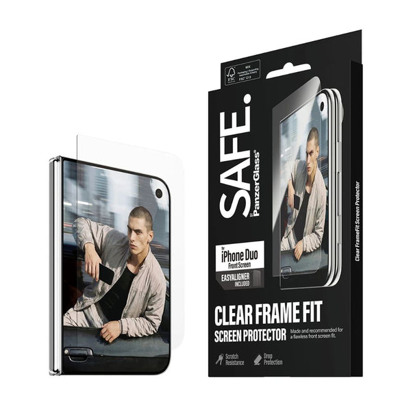 SAFE. by PanzerGlass FRAME FIT front screen protector for iPhone Duo with 60% recycled glass and EasyAligner Qatar