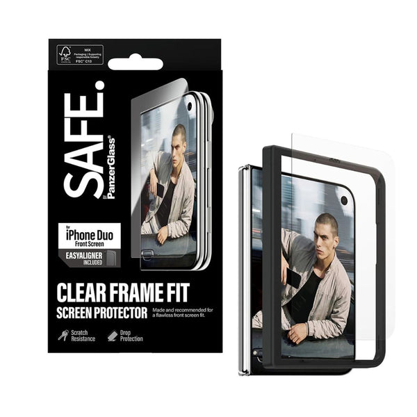 SAFE. by PanzerGlass FRAME FIT front screen protector for iPhone Duo with 60% recycled glass and EasyAligner Qatar