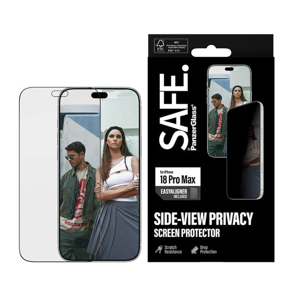 SAFE. by PanzerGlass Ultra-Wide Fit privacy screen protector for iPhone 18 Pro Max with 60% recycled glass and EasyAligner Qatar