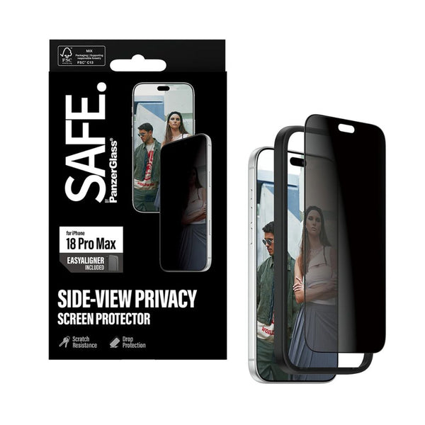 SAFE. by PanzerGlass Ultra-Wide Fit privacy screen protector for iPhone 18 Pro Max with 60% recycled glass and EasyAligner Qatar