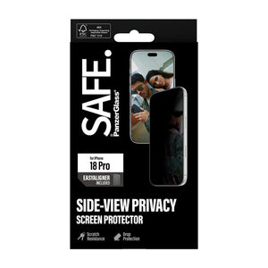 SAFE. by PanzerGlass Ultra-Wide Fit privacy screen protector for iPhone 18 Pro with 60% recycled glass and EasyAligner Qatar