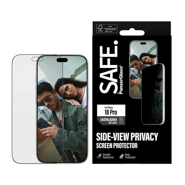 SAFE. by PanzerGlass Ultra-Wide Fit privacy screen protector for iPhone 18 Pro with 60% recycled glass and EasyAligner Qatar