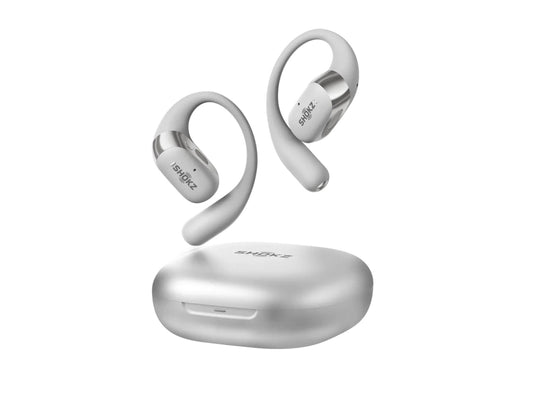 Shokz OpenFit 2+ open-ear true wireless earbuds with Dolby Audio and secure fit.