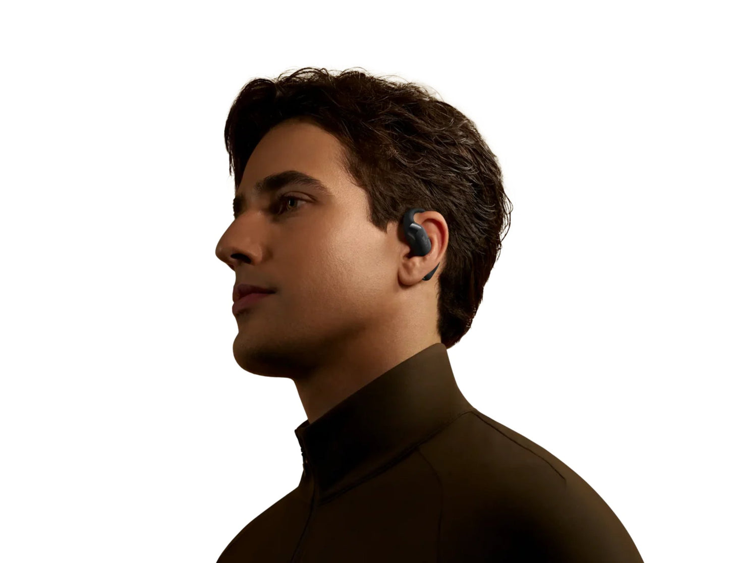 Shokz OpenFit 2+ open-ear true wireless earbuds with Dolby Audio and secure fit.