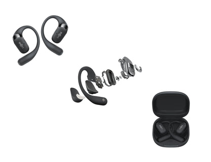 Shokz OpenFit 2+ open-ear true wireless earbuds with Dolby Audio and secure fit.